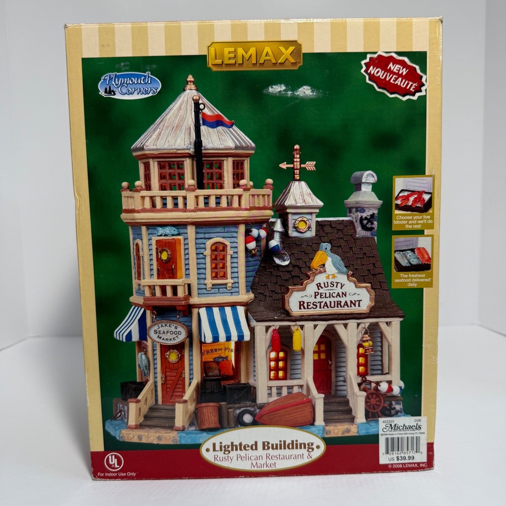 Lemax Plymouth Corners Rusty Pelican Restaurant & Market Lighted Building 85717